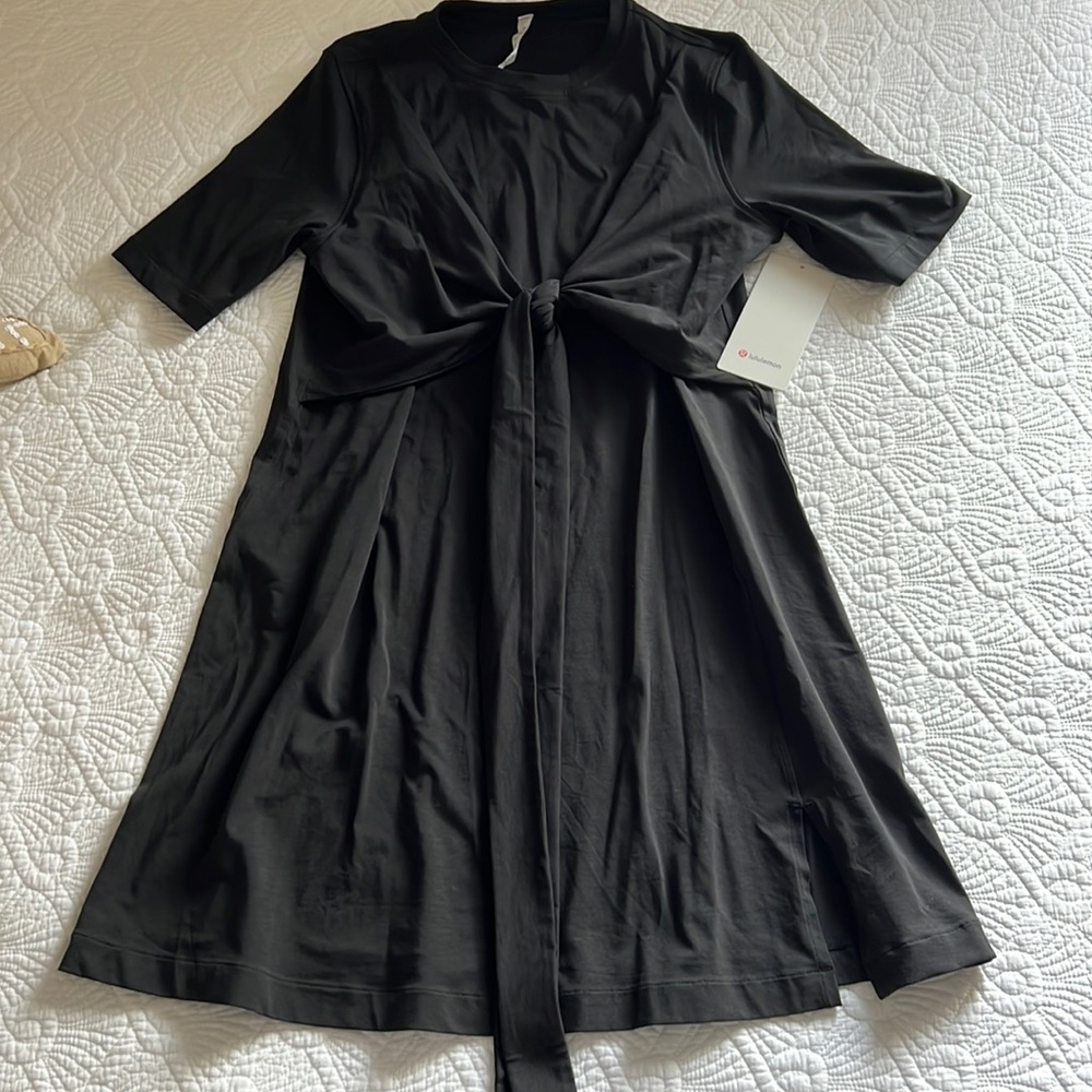 lululemon athletica Black Tie-Front Dress